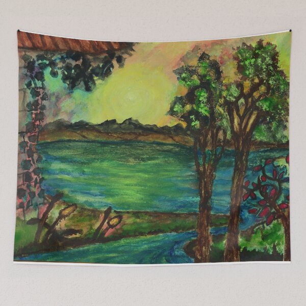Item preview, Sunshine on river designed and sold by George Hutton Hunter.