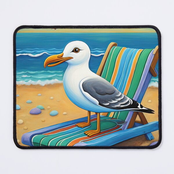 Item preview, Folk Art Seagull relaxing on a Deckchair designed and sold by Colin Bentham.