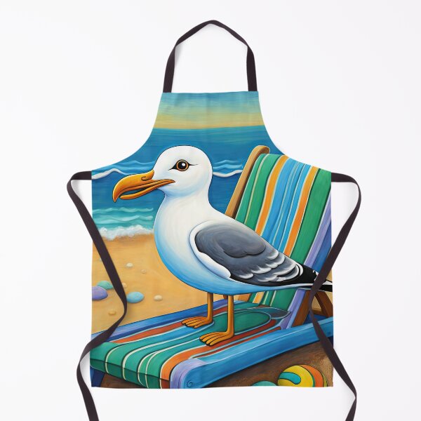 Item preview, Folk Art Seagull relaxing on a Deckchair designed and sold by Colin Bentham.