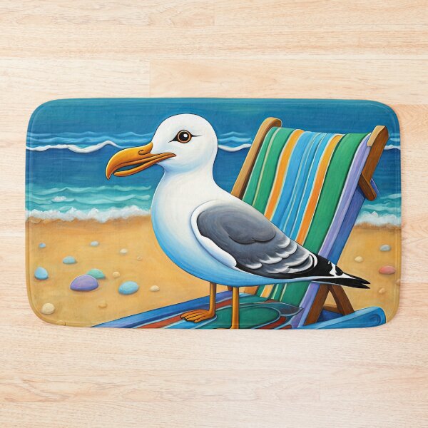 Item preview, Folk Art Seagull relaxing on a Deckchair designed and sold by Colin Bentham.