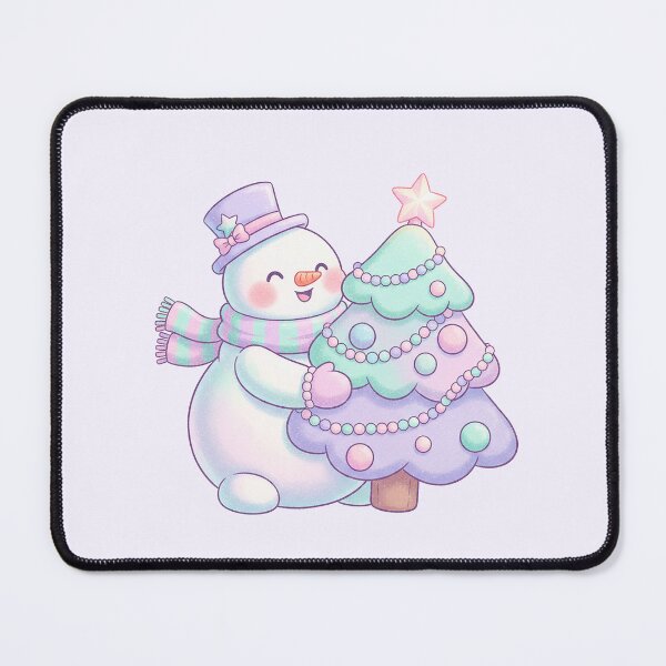 Item preview, Pastel Kawaii Snowman Hugging Christmas Tree designed and sold by Iras-Art-Corner.