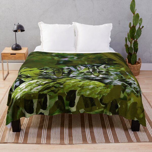 Item preview, Thunderstorm cats in shades of lime and olive green, brown and heather designed and sold by Most1234.