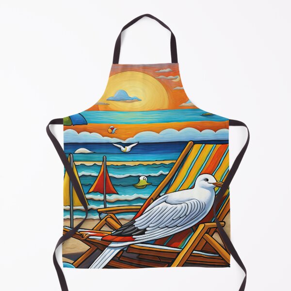 Item preview, Folk Art Seagull relaxing on a Deckchair designed and sold by Colin Bentham.