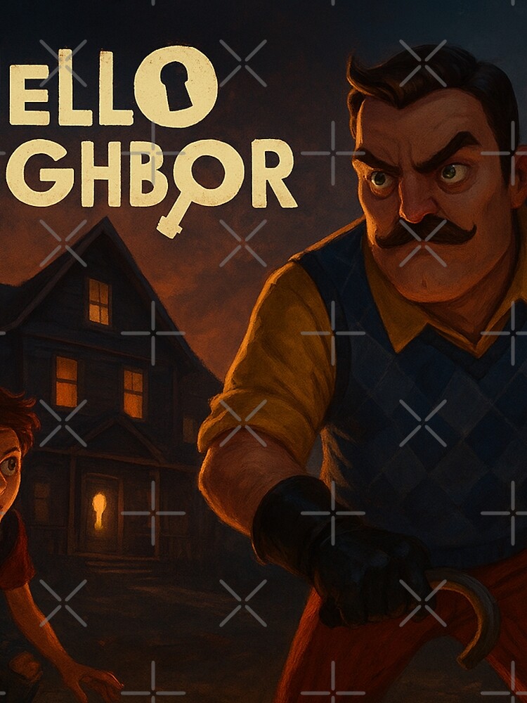 Thumbnail 3 of 3, Scarf, Hello Neighbor designed and sold by FeelTheDrawing.