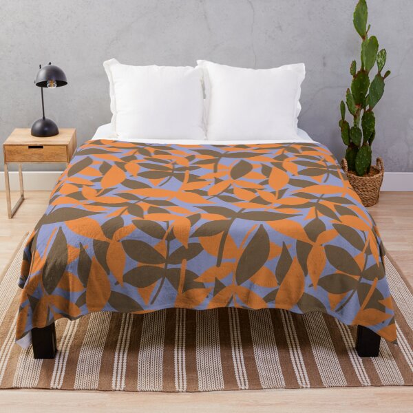 Item preview, Abstract Mid-Century Botanical Orange Brown Leaves designed and sold by Little by Little - Everything is Possible.