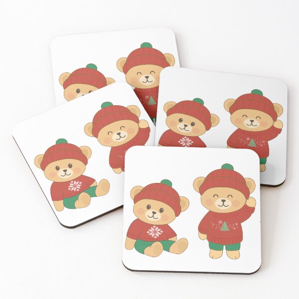 Item preview, Cute Christmas Teddy Bear Set in Kawaii Winter Outfits designed and sold by PAWIRADA.
