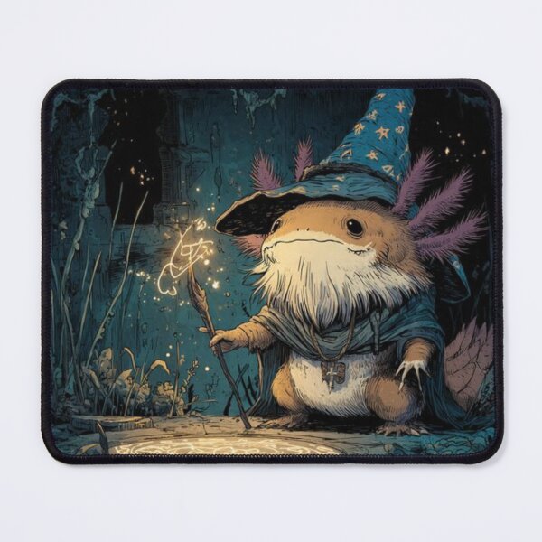 Item preview, Enchanted Axolotl Sorcerer – Whimsical Spellcasting Creature designed and sold by MadeByACJ.