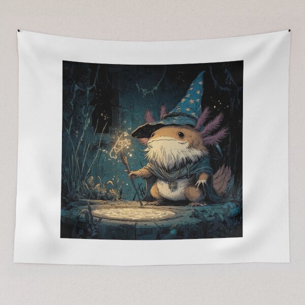 Item preview, Enchanted Axolotl Sorcerer – Whimsical Spellcasting Creature designed and sold by MadeByACJ.