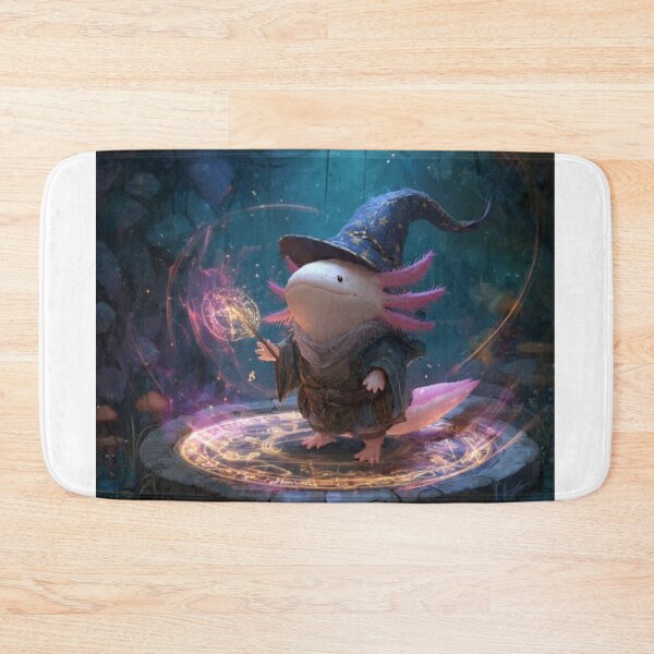 Item preview, Spellbound Axolotl Wizard – Cute Magical Forest Creature designed and sold by MadeByACJ.
