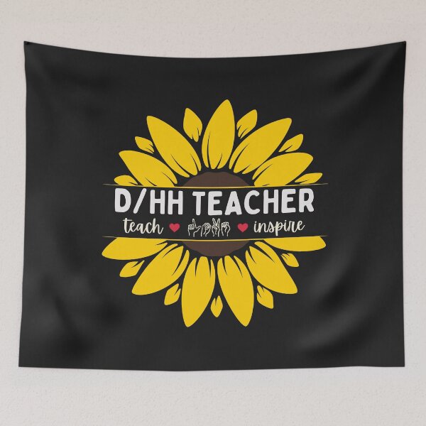 Item preview, Hard Of Hearing – ASL Sign Language Deaf DHH Teacher Sunflower designed and sold by Pingestre.