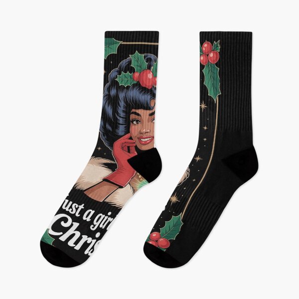 Item preview, Just A Girl Who Loves Christmas African American Black Woman  designed and sold by MathisBellanger.