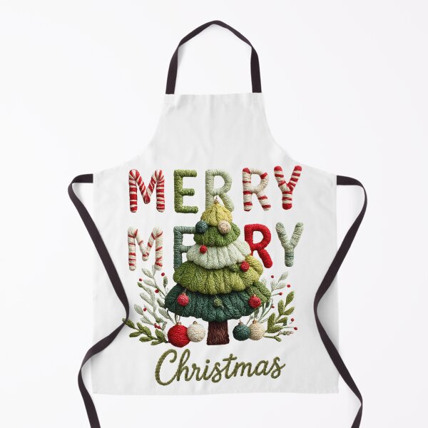 Item preview, Merry Merry Christmas Shirt – Faux Embroidery Knit Tree Graphic Tee designed and sold by Happy'CLICK'.