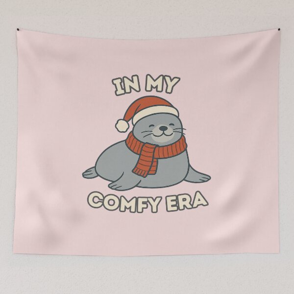 Item preview, In my comfy era seal design in santa hat designed and sold by Meandmyshop.