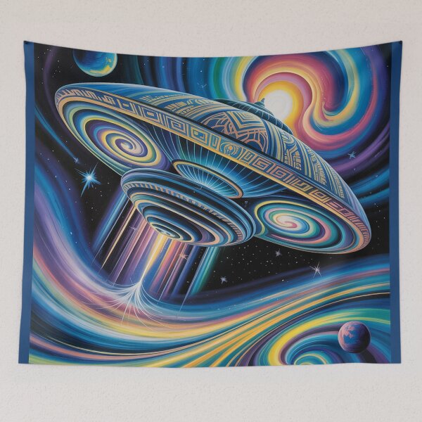 Item preview, A mesmerizing painting  spacecraft. designed and sold by Lilashakti ⭐️ ⭐️ ⭐️ ⭐️ ⭐️.