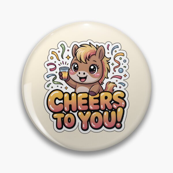 Item preview, Happy New Year Cheers to You Chibi Horse Sticker - Celebration Toast Gift designed and sold by Nuist25.