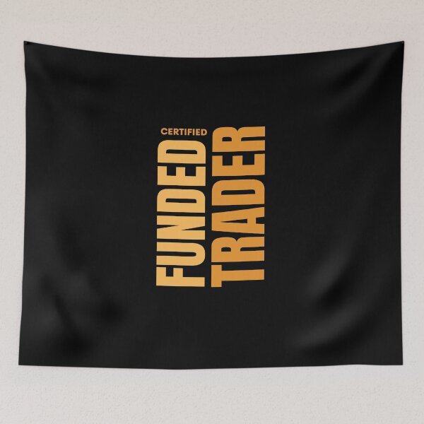 Item preview, Certified Funded Trader – Gold Typography Design (Black Edition) designed and sold by ChartedLife.