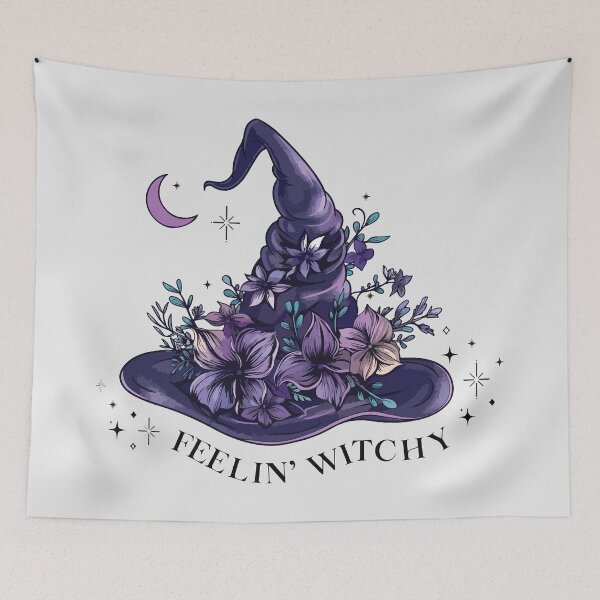 Item preview, Floral witch hat feeling witchy designed and sold by BrownHorse90s.