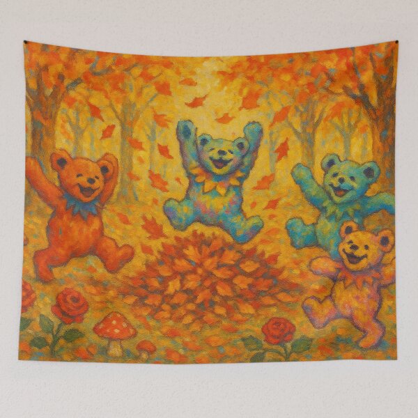 Item preview, Dancing Bears Fall Leaf Pile designed and sold by AlBinda.