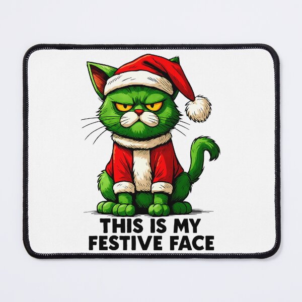 Item preview, Grumpy Festive Cat – Christmas Comic Style designed and sold by DariusZD.