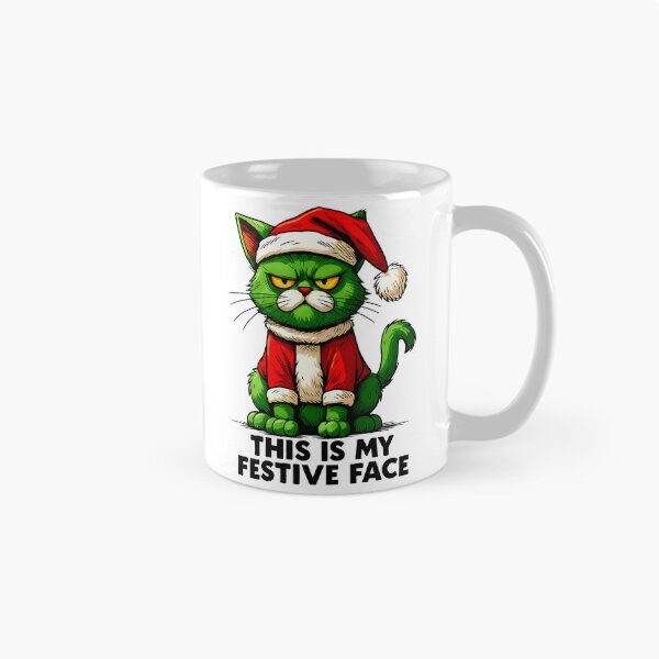 Item preview, Grumpy Festive Cat – Christmas Comic Style designed and sold by DariusZD.