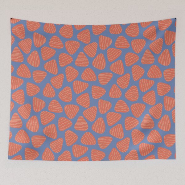 Item preview, Muted Retro Terracotta Blue Abstract Swirl designed and sold by Little by Little - Everything is Possible.