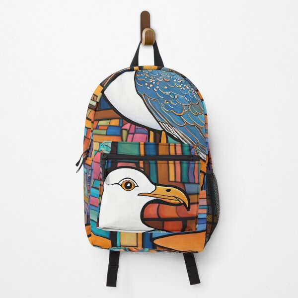 Item preview, Folk Art Seagull drinking coffee in a coffee shop designed and sold by Colin Bentham.