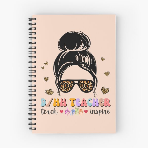 Item preview, DHH Teacher Leopard Messy Bun – ASL Sign Language Hard Of Hearing designed and sold by Pingestre.