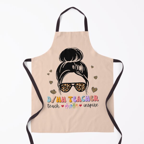 Item preview, DHH Teacher Leopard Messy Bun – ASL Sign Language Hard Of Hearing designed and sold by Pingestre.