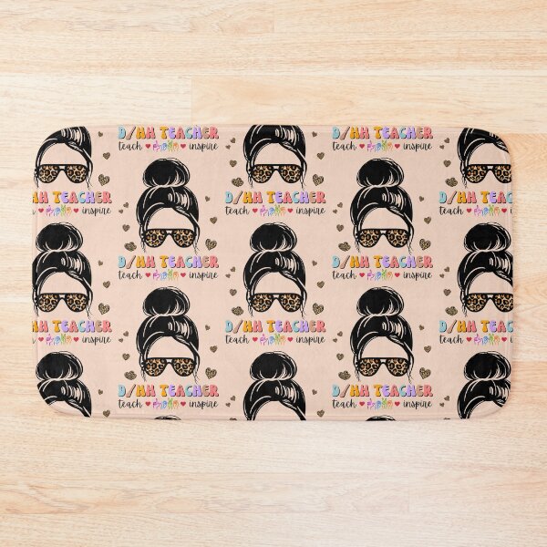 Item preview, DHH Teacher Leopard Messy Bun – ASL Sign Language Hard Of Hearing designed and sold by Pingestre.