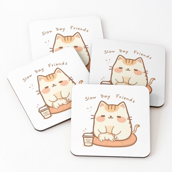 Item preview, Cozy Napping Cat on a Round Cushion – Slow Day Friends Style designed and sold by SlowDayFriends.