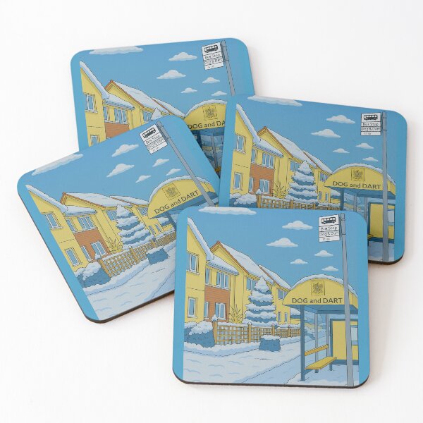 Item preview, The Dog and Dart bus stop in winter, Grappenhall, Warrington, WA4 designed and sold by Local gifts from HotpixUK .