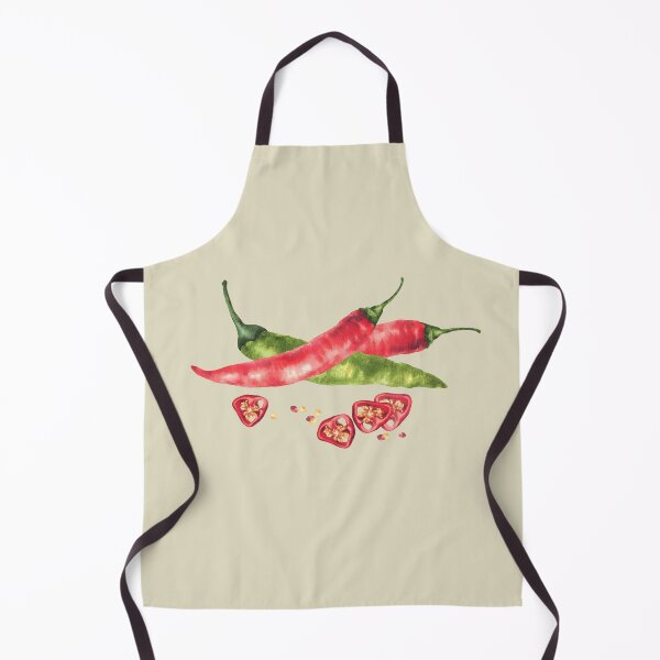 Item preview, Watercolor hot chili pepper sticker. Vegetable green, red pods, sliced and seeds. Food spices designed and sold by BartolArt.