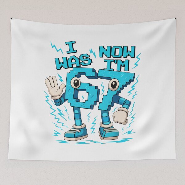 Item preview, I was 6 Now I'm 7 Six Seven 7 Years Old Birthday Brainrot designed and sold by BaidenNeta.