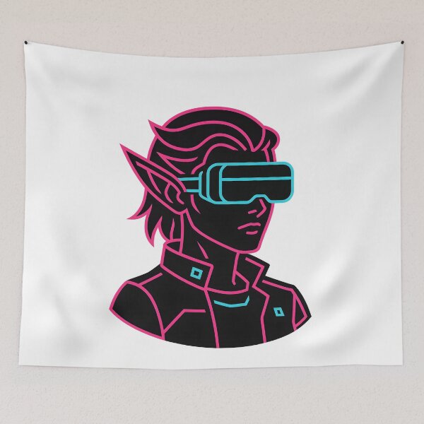 Item preview, Cyberpunk Elf Neon Avatar – Techno Santa Rebellion Series designed and sold by R3XFORGE.