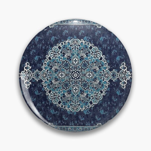 Artikelvorschau, Elegantes persisches Teppichdesign in Blau | Traditioneller orientalischer Teppich mit floralen Motiven | Kunstvoller marineblauer Teppich entworfen und verkauft von meepmeep52.