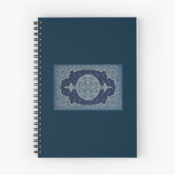 Artikelvorschau, Elegantes persisches Teppichdesign in Blau | Traditioneller orientalischer Teppich mit floralen Motiven | Kunstvoller marineblauer Teppich entworfen und verkauft von meepmeep52.