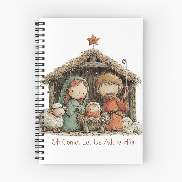 Item preview, Christmas Nativity Shirt – Holy Family in Manger & Star of Bethlehem – Oh Come, Let Us Adore Him | Cute Holy Family designed and sold by Happy'CLICK'.