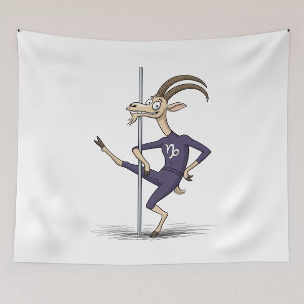 Item preview, Funny Pole Dancing Capricorn Cartoon designed and sold by D - Magic.