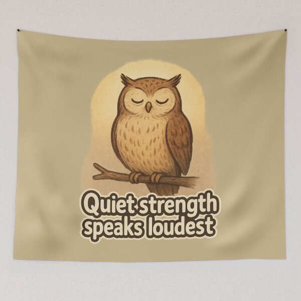 Item preview, Quiet Strength Owl designed and sold by ChirpInc.