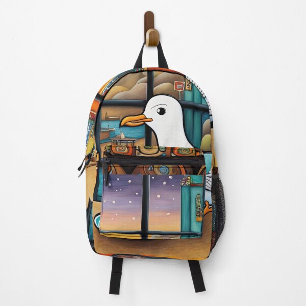 Item preview, Folk Art Seagull drinking coffee in a coffee shop designed and sold by Colin Bentham.