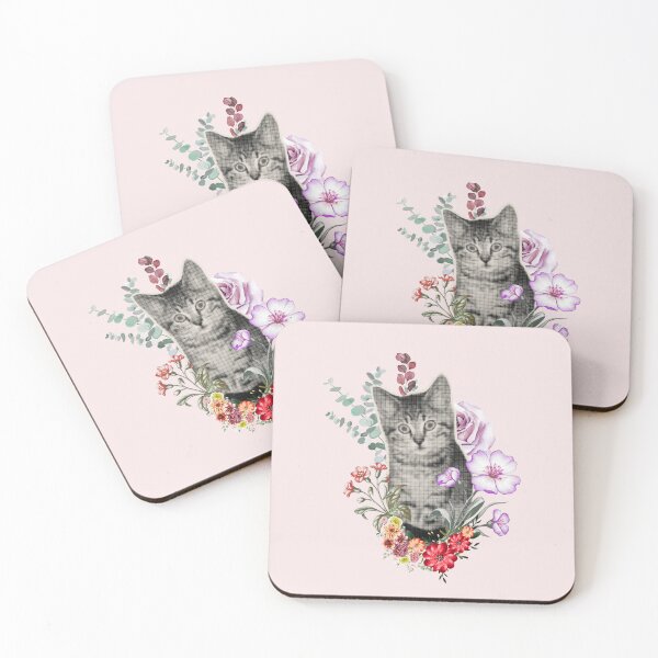 Item preview, Retro Kitten Vintage Botanical Vintage Outdoor designed and sold by MarcelooArt.