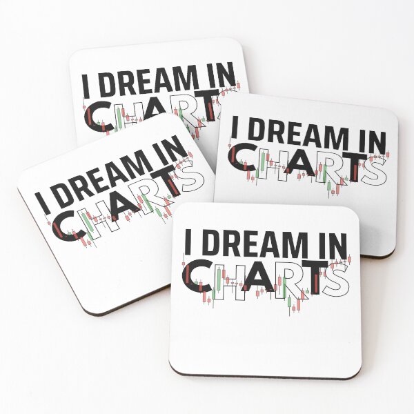 Item preview, I Dream in Charts – Minimalist Trading Candlestick Design (White Edition) designed and sold by ChartedLife.