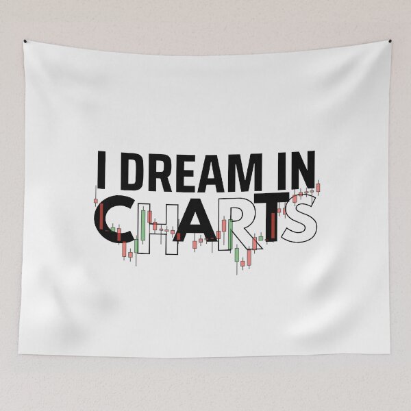 Item preview, I Dream in Charts – Minimalist Trading Candlestick Design (White Edition) designed and sold by ChartedLife.