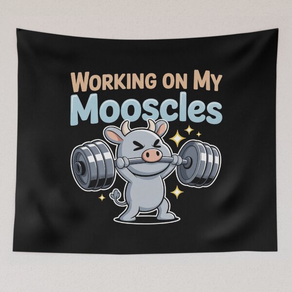 Item preview, Working On My Mooscles Moo Muscles designed and sold by MaryoKing.