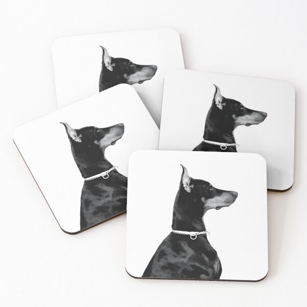 Item preview, Doberman Profile | Sleek Black Minimalist Dog Art designed and sold by InfiniteOrbit.