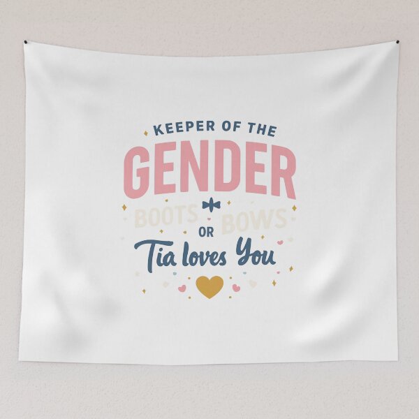 Item preview, Keeper Of The Gender Boots Or Bows Tía Loves You T-Shirt | Gender Reveal Auntie Tee | Cute Baby Announcement Outfit designed and sold by GAIDREDA.