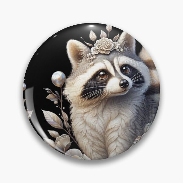 Item preview, Floral Adorned Raccoon Portrait designed and sold by purplesensation.