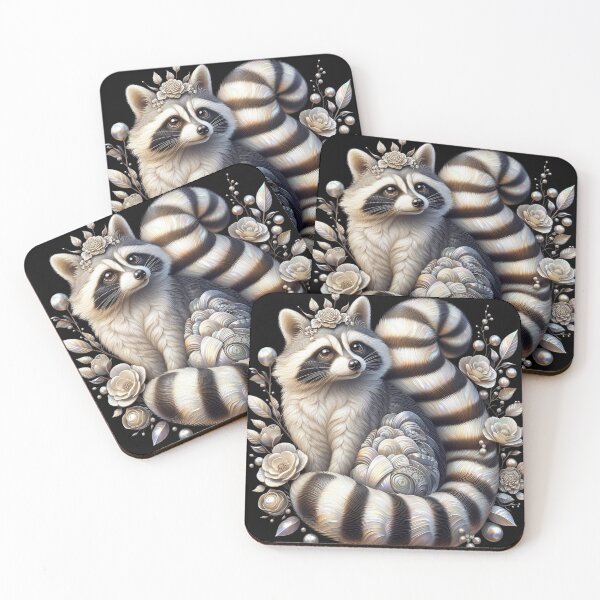 Item preview, Floral Adorned Raccoon Portrait designed and sold by purplesensation.