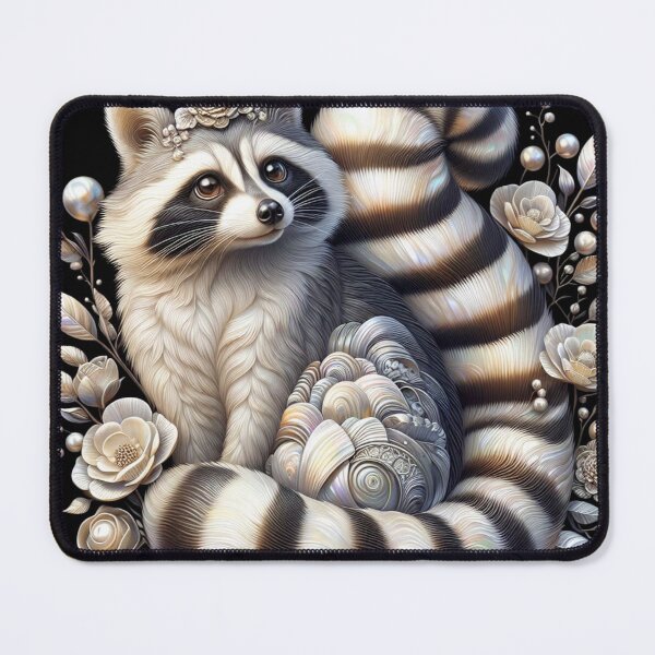 Item preview, Floral Adorned Raccoon Portrait designed and sold by purplesensation.