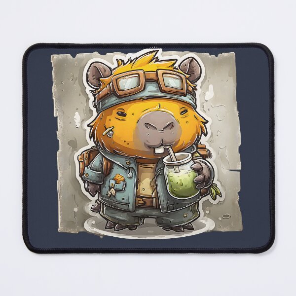 Item preview, Post-Apo Capybara with Yerba Mate – Kawaii Survival Mate Design designed and sold by flamini.